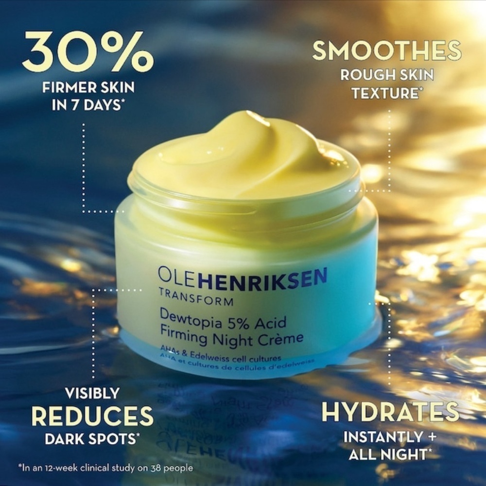 Ole Henriksen Dewtopia 5% Acid AHA Firming Night Cream Creme | NEW - Picture 5 of 13